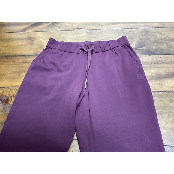 Lululemon Burgundy On The Fly Elastic Waist Drawstring 7/8 Womens Pants 6 - Picture 3 of 11